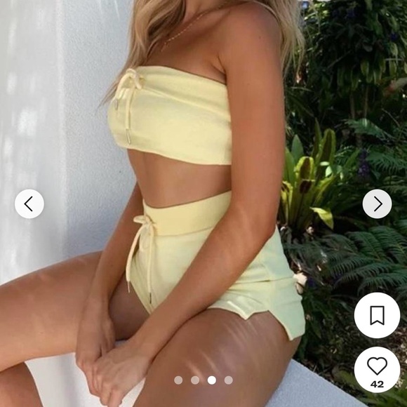 Tiger mist terry swim beach cover up set. Top is XXS and bottoms are S. - Picture 4 of 4